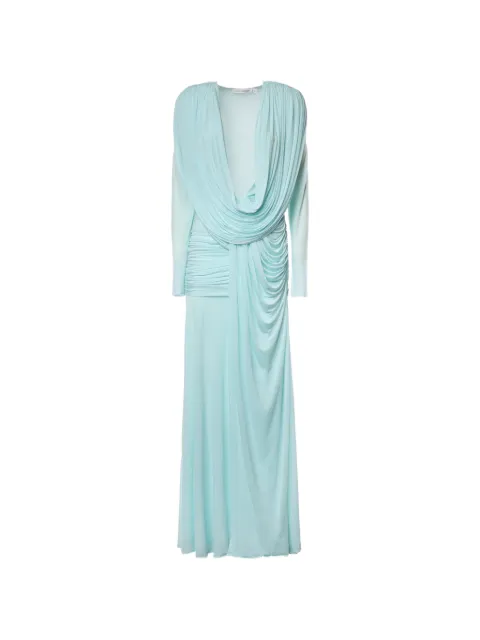 Christopher Esber draped long-sleeve maxi dress Blue 26023358MYSTICMINT