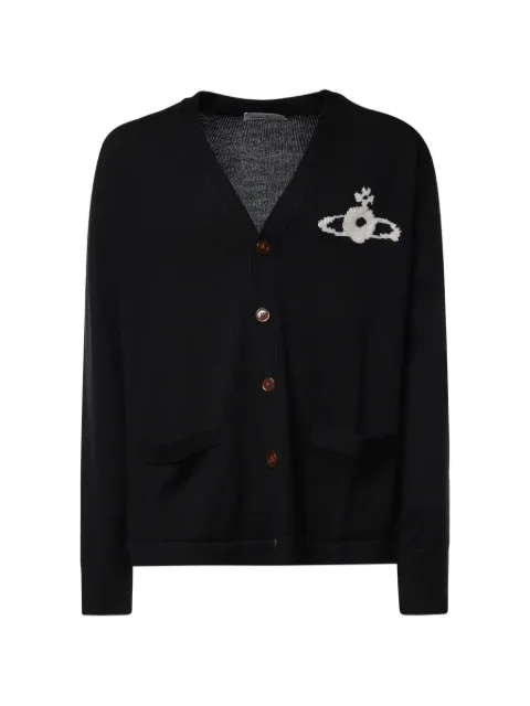 Vivienne Westwood Alex Orb-motif V-neck cardigan Black 2701003OY005EN401