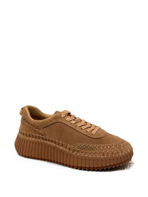 Chloé Nama whipstitch-trim sneakers Brown CH24A00RMS