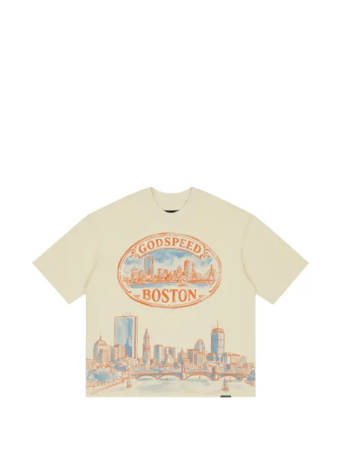 GODSPEED Boston Skyline graphic-print T-shirt Neutrals GS510