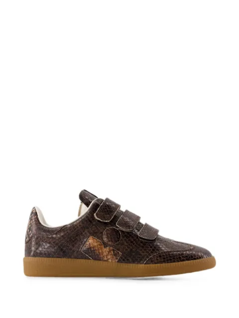 ISABEL MARANT Beth snakeskin-effect touch-strap sneakers Brown BK0013FAD3E10SMACT
