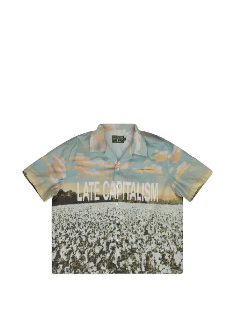 Denim Tears x Tropical Futures graphic-print button-up shirt Blue DT779