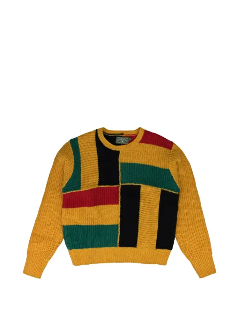 Denim Tears Trifecta patchwork-knit sweater Yellow DT733