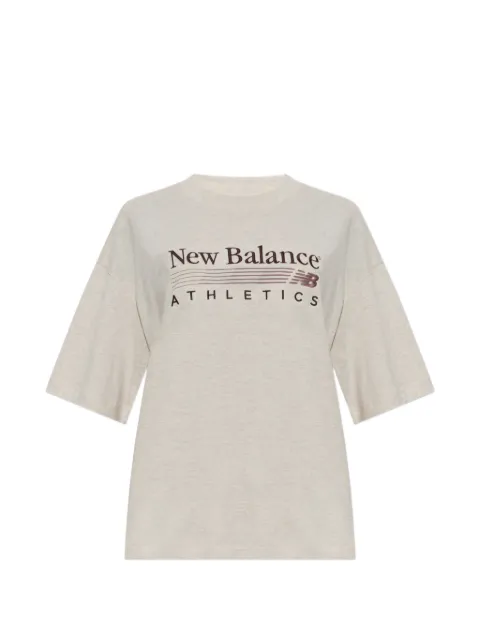 New Balance Trackside logo-print T-shirt Neutrals WT6297MK