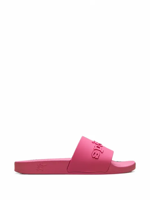 SP5DER 001 logo-embossed slides Pink SP5DER568
