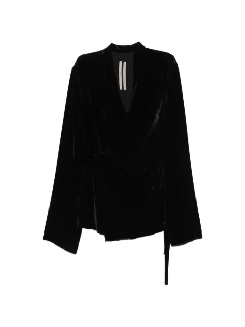 Rick Owens velvet wraparound blouse Black RP02F5230V