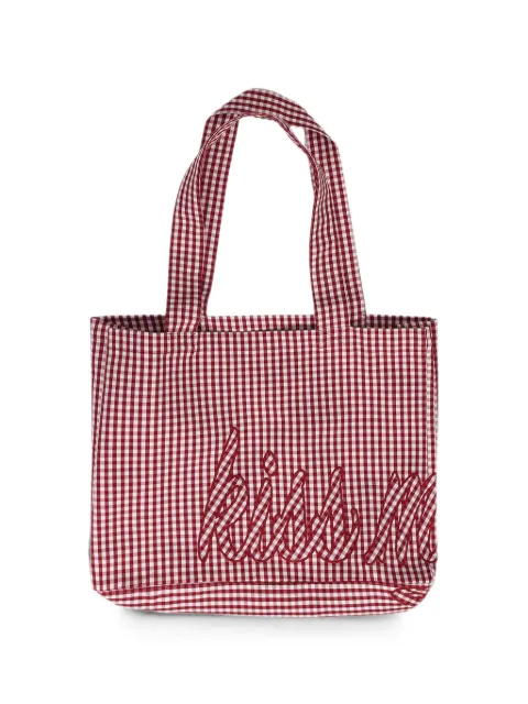 Denim Tears Kiss My Grits gingham tote bag Red DT737