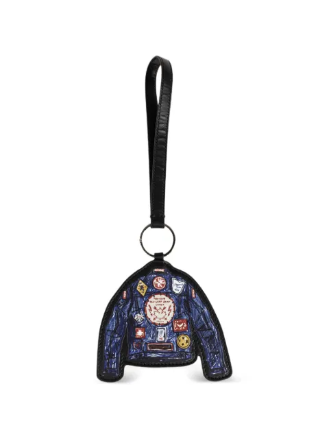 DSQUARED2 jacket-patch leather keyring Blue SGM002840900001