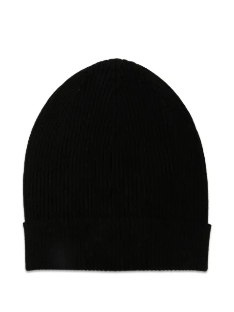 Rick Owens ribbed-knit beanie hat Black RP02F5495