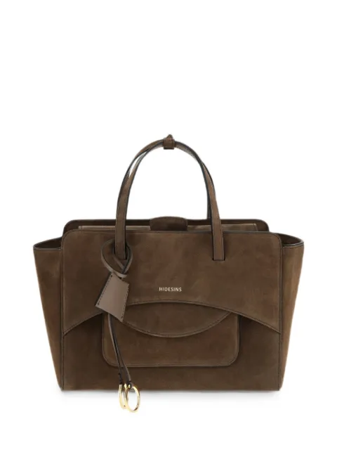 HIDESINS Flap M suede tote bag Brown FL12SD