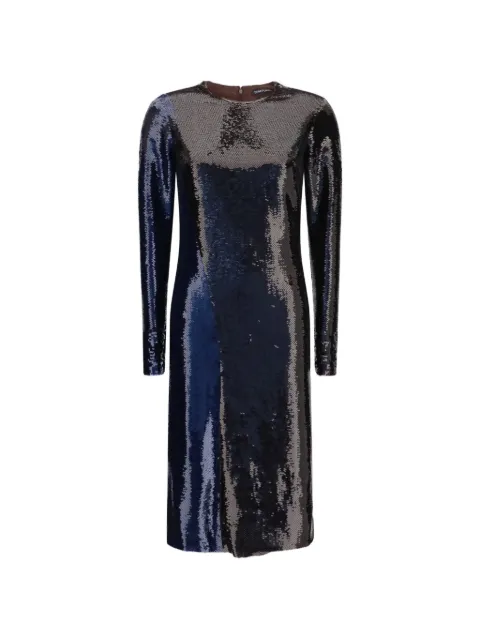 TOM FORD sequin-embellished long-sleeve midi dress Blue ABJ907SDE541