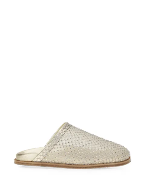 Forte Forte rhinestone-embellished mesh mules Gold 9972MYSHOES