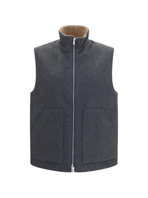 Lardini high-neck zip-up gilet Grey ACSPIKEACSP67642