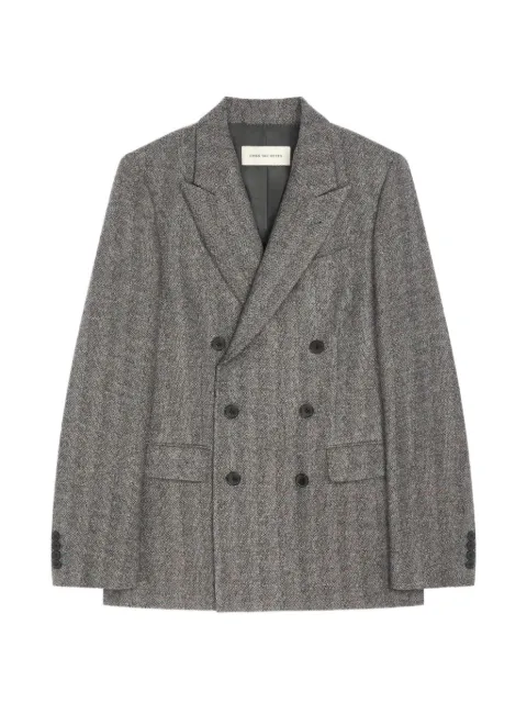 DRIES VAN NOTEN double-breasted wool blazer Grey 2620204024219