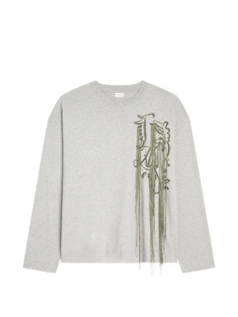 DRIES VAN NOTEN embroidered cotton T-shirt Grey 2620211114604