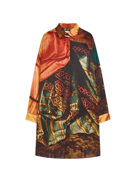 DRIES VAN NOTEN silk shirt dress Red 2620110024141