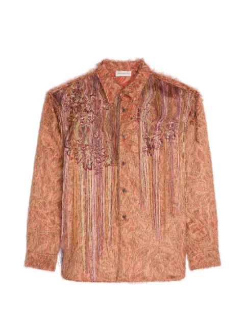 DRIES VAN NOTEN loose embroidered shirt Orange 2620207514077
