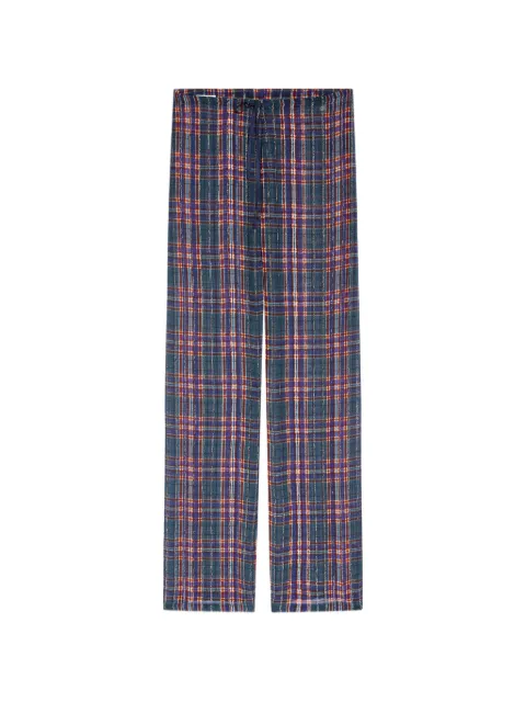 DRIES VAN NOTEN elasticated lurex pants Blue 2620109014272