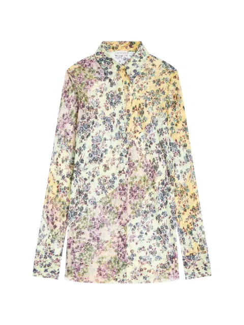 DRIES VAN NOTEN fitted jacquard shirt Yellow 2620107174157