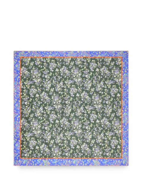 DRIES VAN NOTEN silk square scarf Green 2620113024161