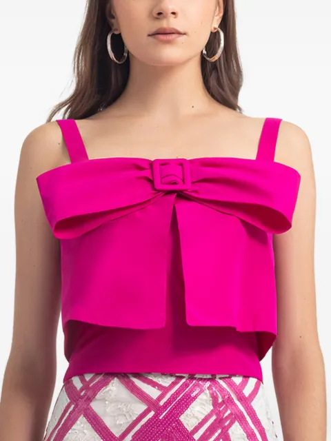 Gemy Maalouf bow-detail top Pink LPS236943T