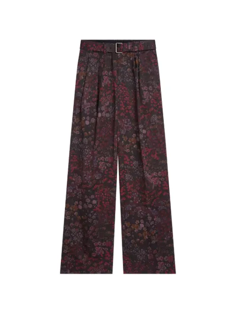 DRIES VAN NOTEN belted viscose pants Purple 2620209064071