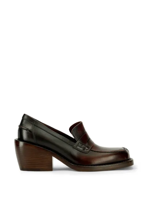 DRIES VAN NOTEN heeled leather loafers Brown 2620117080109