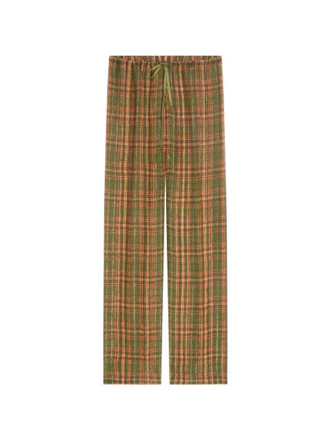 DRIES VAN NOTEN elasticated lurex pants Green 2620109014272