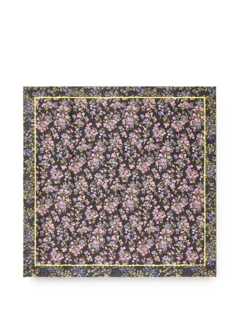 DRIES VAN NOTEN silk square scarf Black 2620113024161