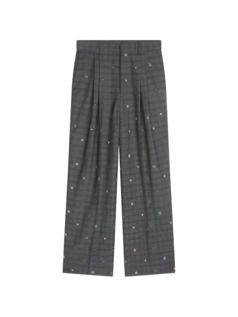 DRIES VAN NOTEN embroidered straight-leg pants Grey 2620209484264