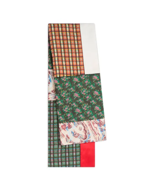 DRIES VAN NOTEN patchwork jacquard scarf Neutrals 2620213004505
