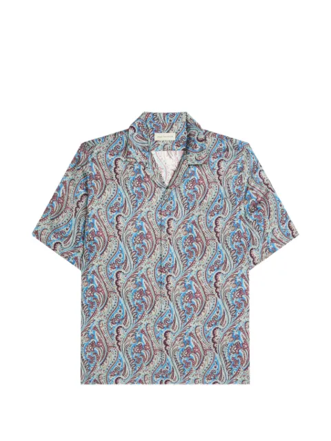 DRIES VAN NOTEN boxy jacquard shirt Blue 2620207274026
