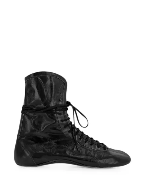 DRIES VAN NOTEN leather high-top sneakers Black 2620217090103
