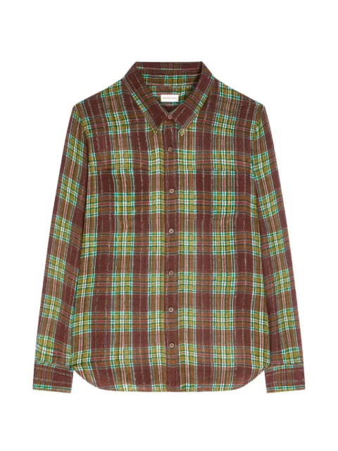 DRIES VAN NOTEN loose lurex shirt Red 2620107054272