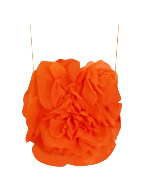 Gemy Maalouf floral-appliqué cropped top Orange LPS236974T