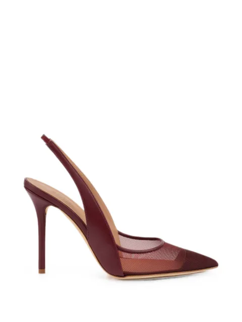 Malone Souliers Arc mesh-panel slingback pumps Red ARC1002