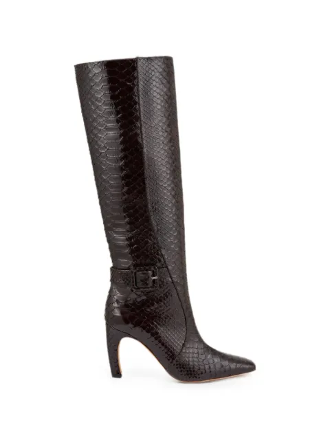 Malone Souliers Raven snake-effect leather boots Brown RAVEN902