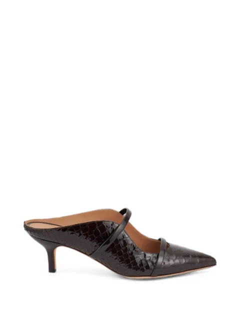Malone Souliers Maureen embossed leather mules Brown MAUREEN45