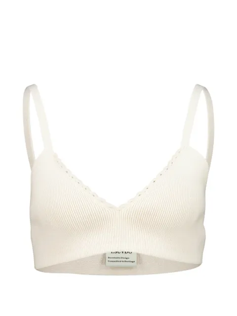 ESCVDO Cima scalloped ribbed-knit top Neutrals SS26BATO20