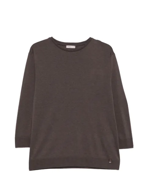 Herno crew-neck long-sleeve top Brown JG00061DR52147