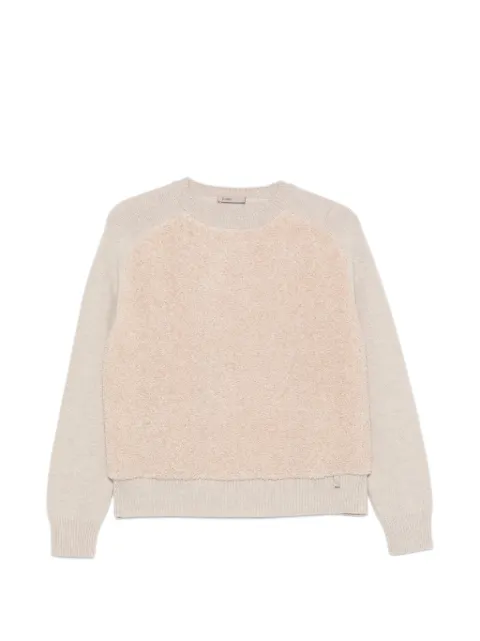 Herno bouclé-panel wool sweater Neutrals MG00046DR70220