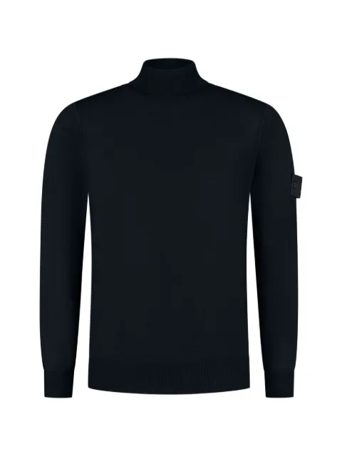 Stone Island logo-patch roll-neck sweater Black L2S155100066S00FC