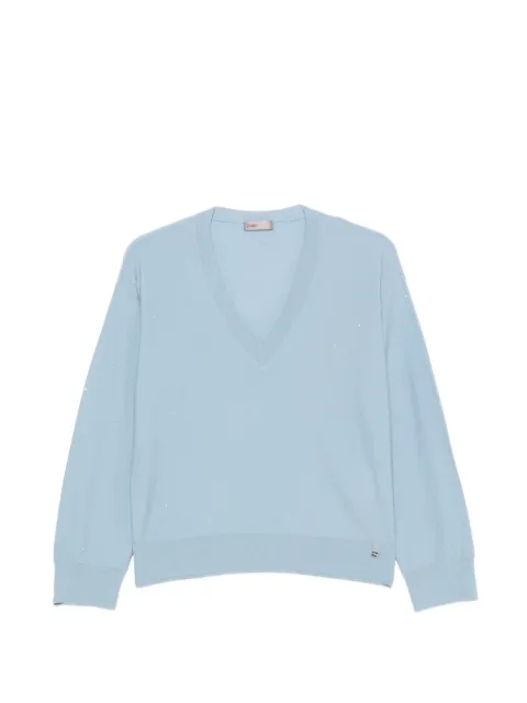 Herno sequin-embellished V-neck sweater Blue MV00011DR70341