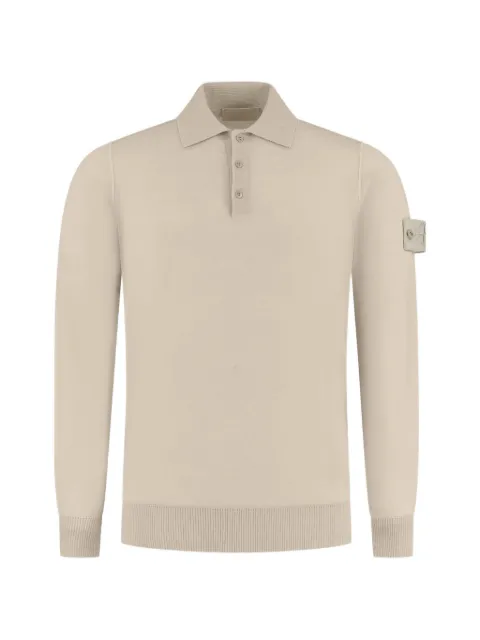Stone Island logo-patch long-sleeve polo shirt Neutrals L2S155100076S00FC