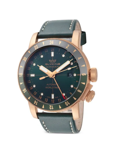 Glycine Airman Contemporary Bronze GMT 44mm watch Green GL0550