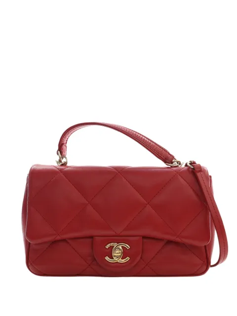 CHANEL Pre-Owned 2019 Small Lambskin Easy Carry Flap satchel Red G9KACI4PLEZ08VQY