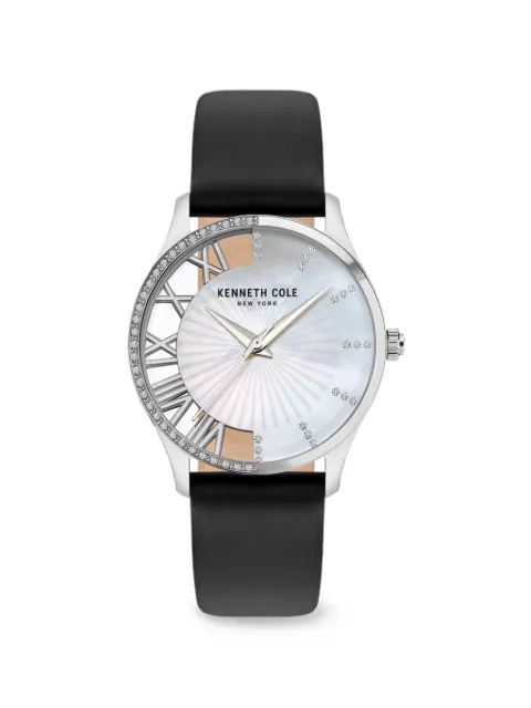 KENNETH COLE crystal bezel skeleton 36mm watch White KCWLA2126102