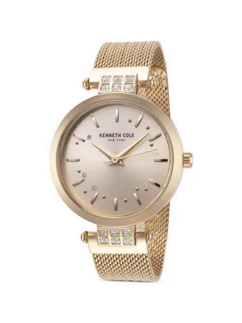 KENNETH COLE crystal-embellished mesh 34mm watch Gold KC50960004