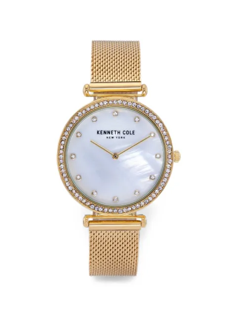 KENNETH COLE Classic 36mm crystal-embellished watch White KC50927003