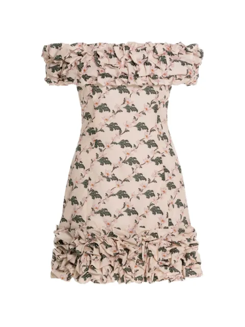 Agua By Agua Bendita Jardin Anhelo ruffled mini dress White 20913